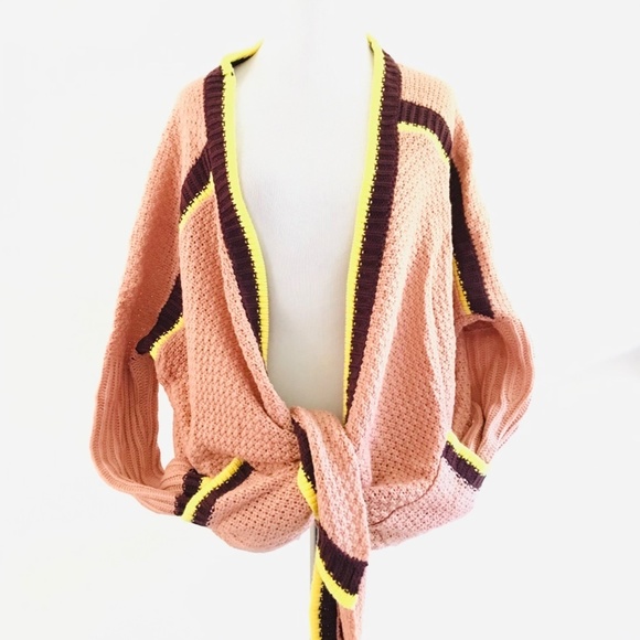 Umgee | Knit Oversized Loose Sweater Draped Open Front Cardigan Preppy - Picture 2 of 11